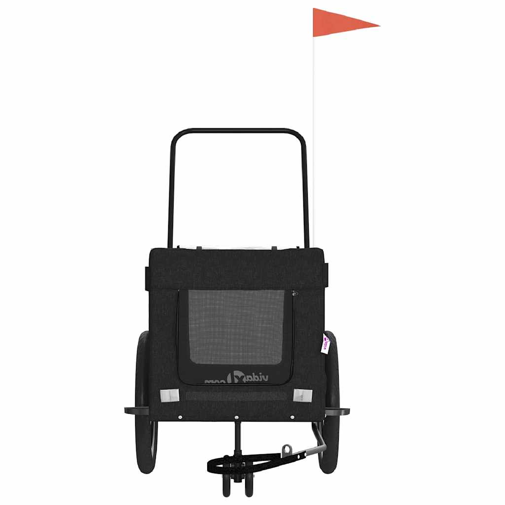 Pet Bike Trailer Black Oxford Fabric and Iron