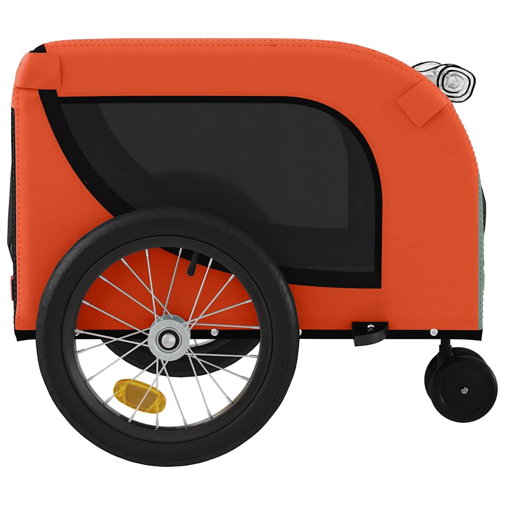 Pet Bike Trailer Orange and Black Oxford Fabric and Iron
