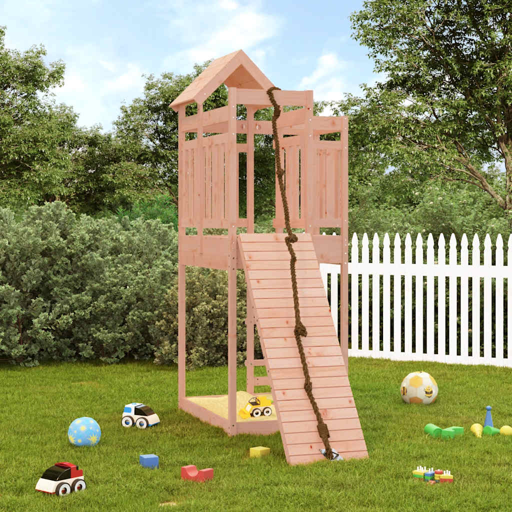 Playhouse with Climbing Wall Solid Wood Douglas