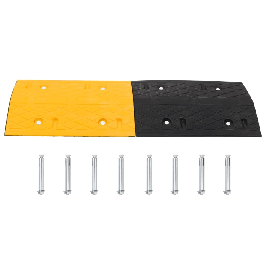 Speed Hump 2 pcs Yellow&Black 97x32.5x4 cm Rubber
