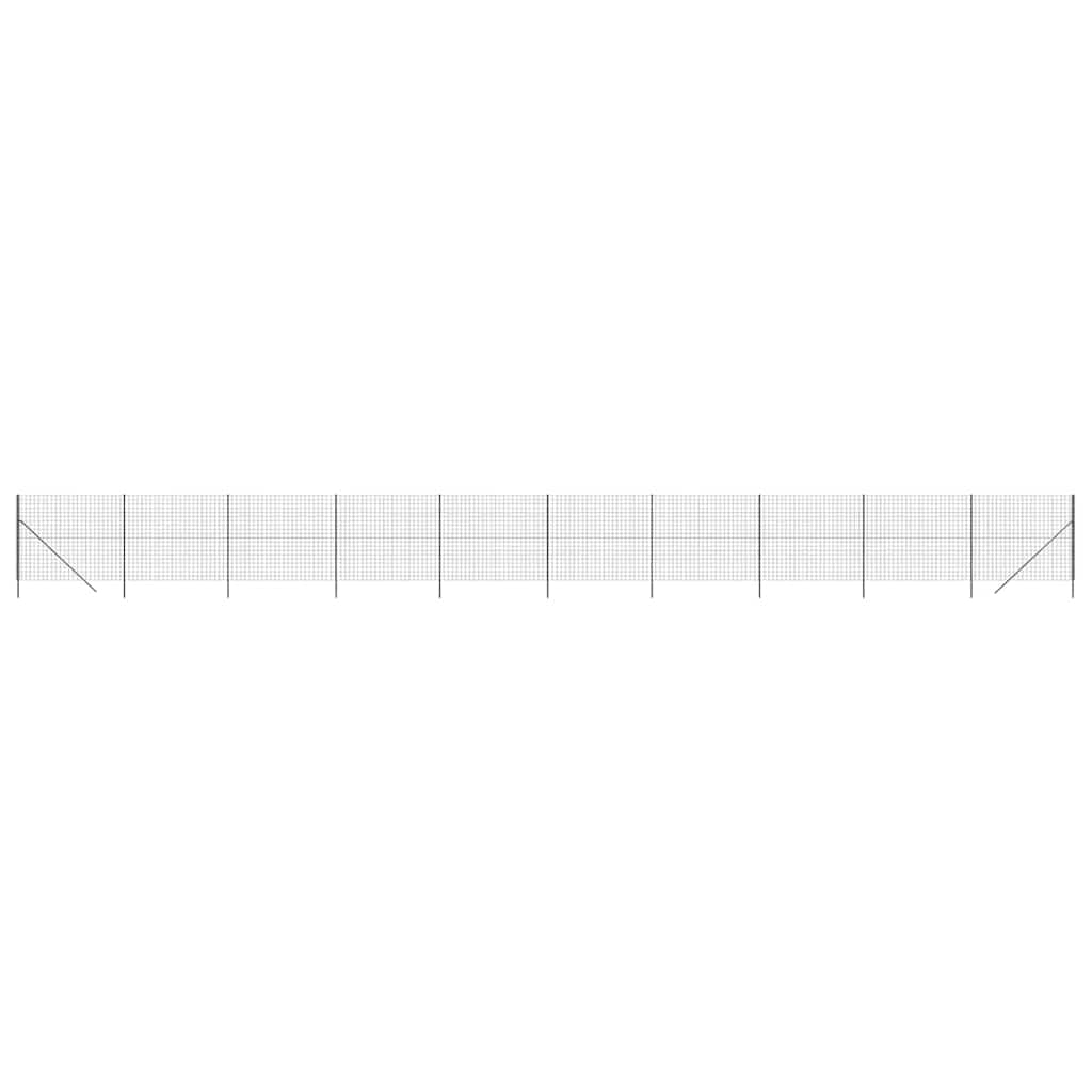 Wire Mesh Fence Anthracite 1.6x25 m Galvanised Steel