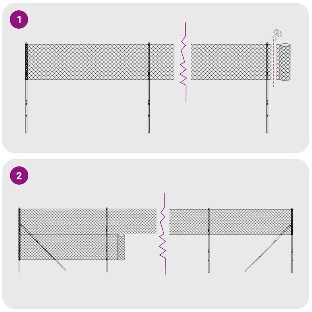 Wire Mesh Fence Anthracite 1.6x25 m Galvanised Steel