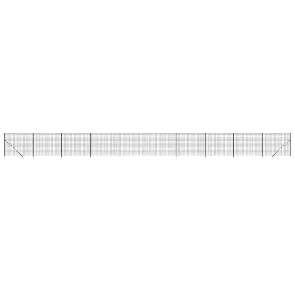 Wire Mesh Fence with Spike Anchors Anthracite 1.4x25 m