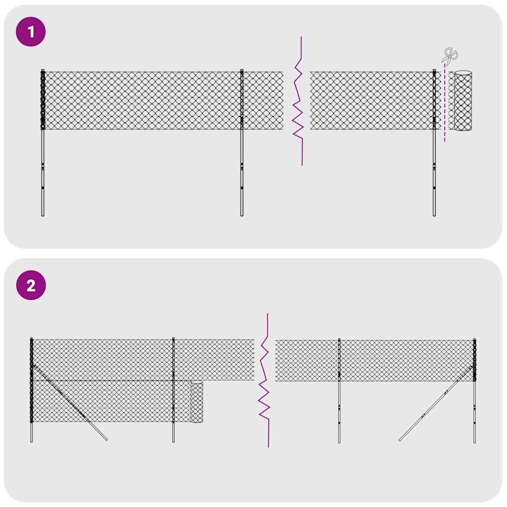 Wire Mesh Fence with Spike Anchors Anthracite 1.6x25 m