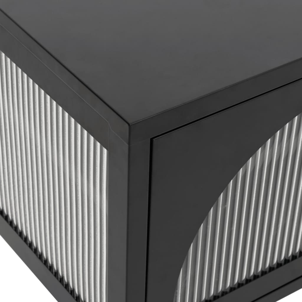 TV Cabinet Black 105x35x50 cm Glass and Steel