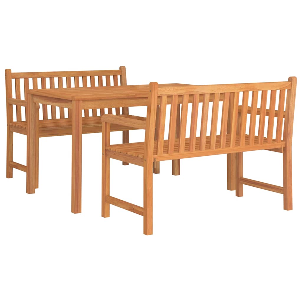 3 Piece Garden Dining Set Solid Wood Teak