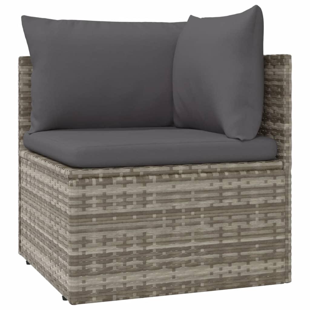 Garden Corner Sofas 8 pcs Grey 57x57x56 cm Poly Rattan