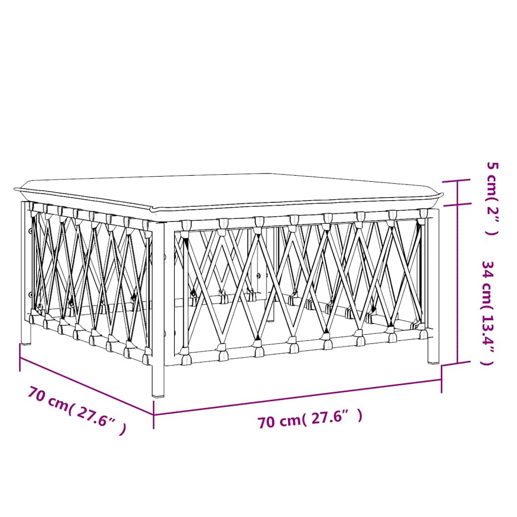 Garden Footstool with Cushion Anthracite Woven Fabric