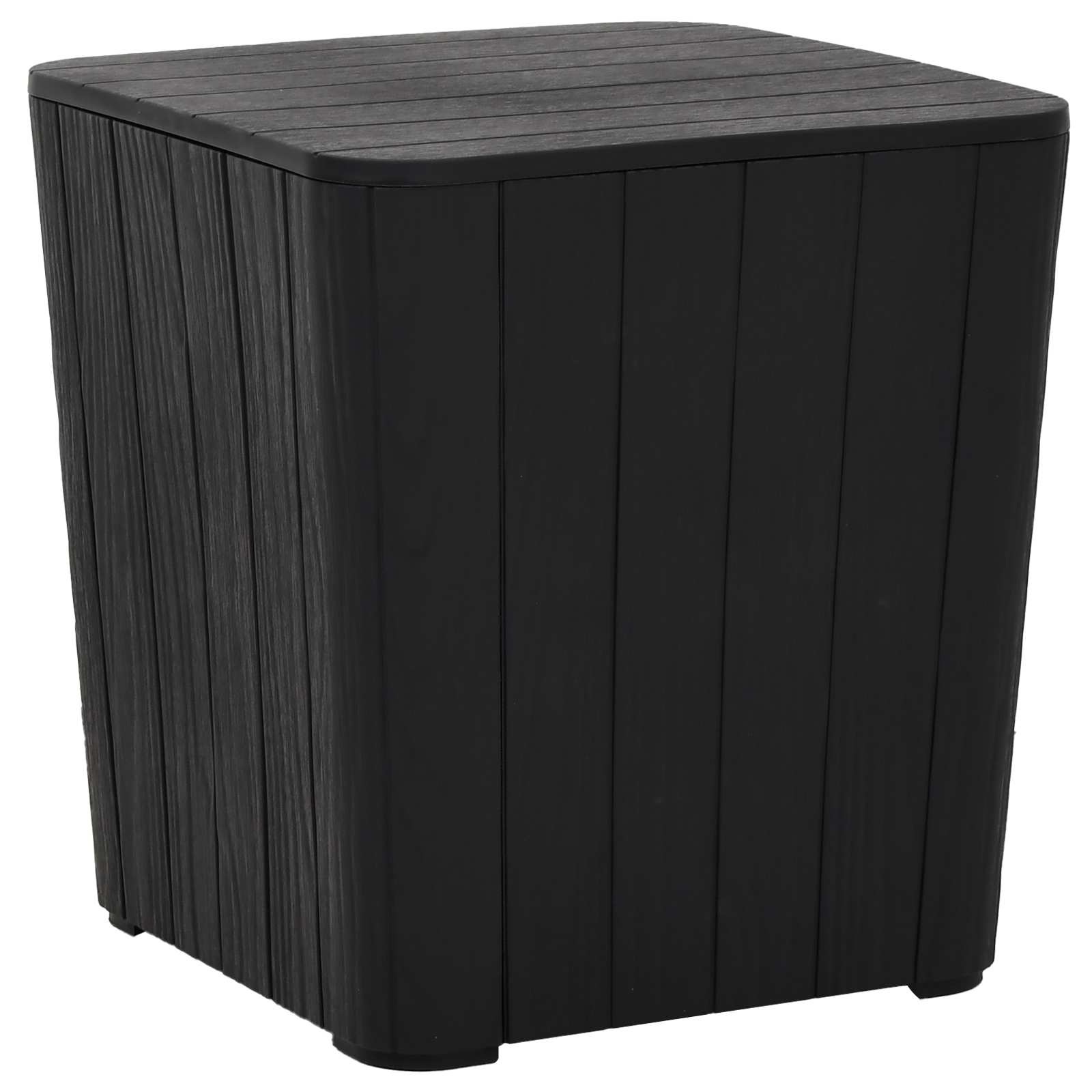 Garden Table with Removable Lid Black Polypropylene