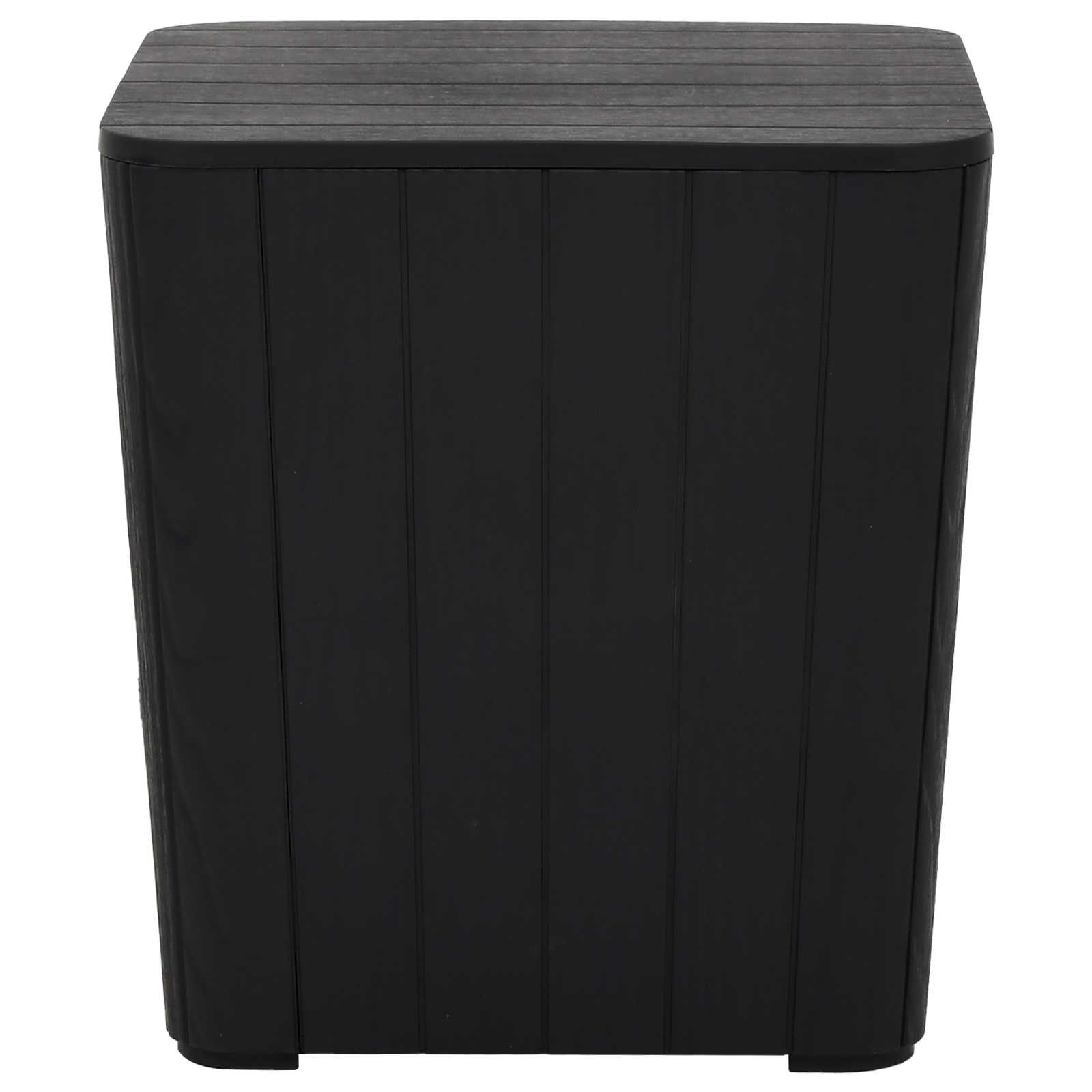 Garden Table with Removable Lid Black Polypropylene