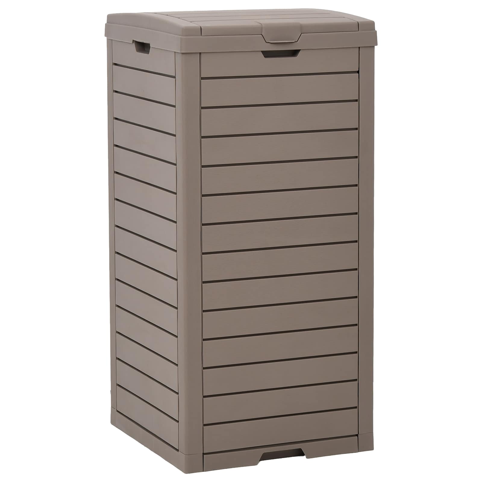 Outdoor Garbage Bin Light Brown 41x41x86 cm Polypropylene