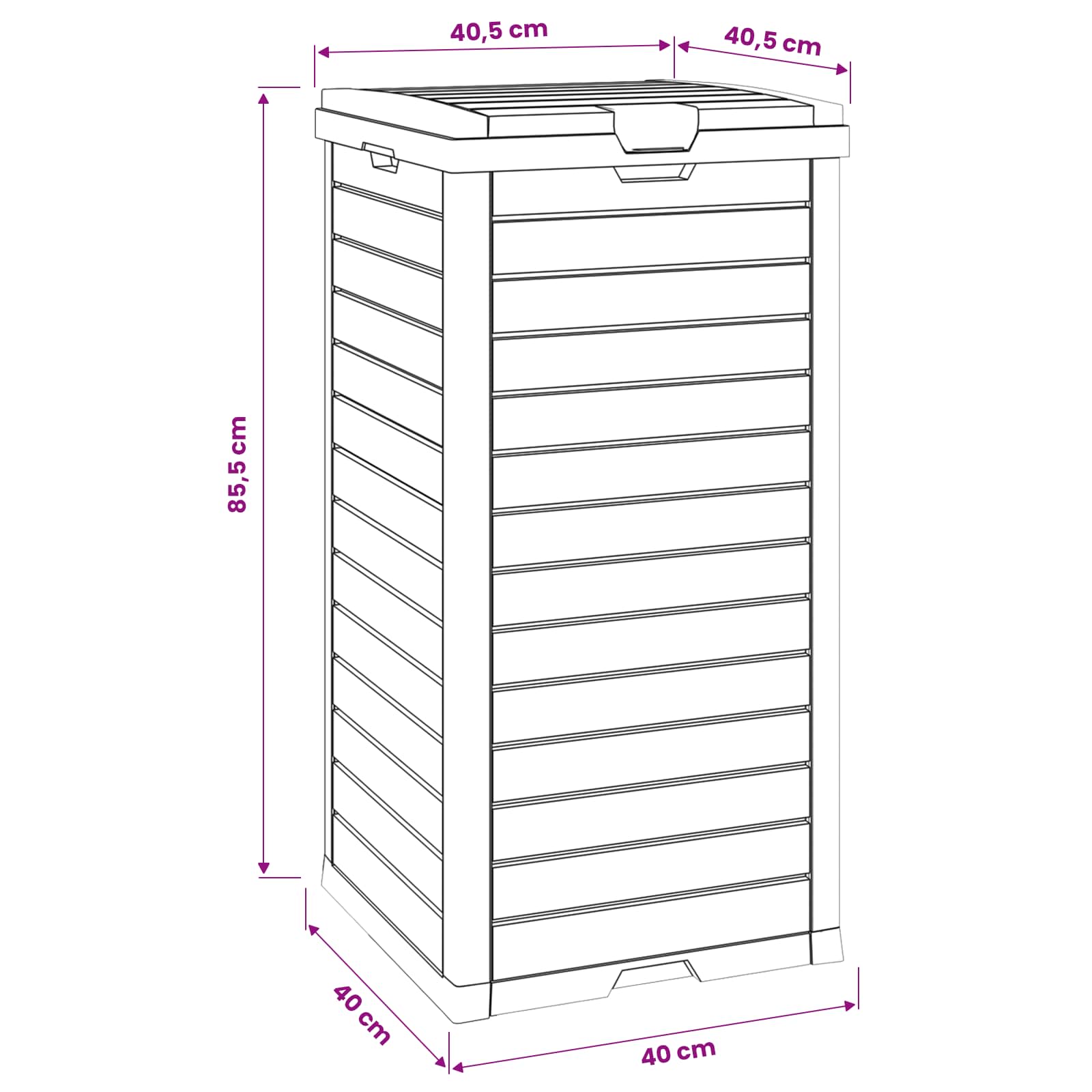 Outdoor Garbage Bin Light Brown 41x41x86 cm Polypropylene