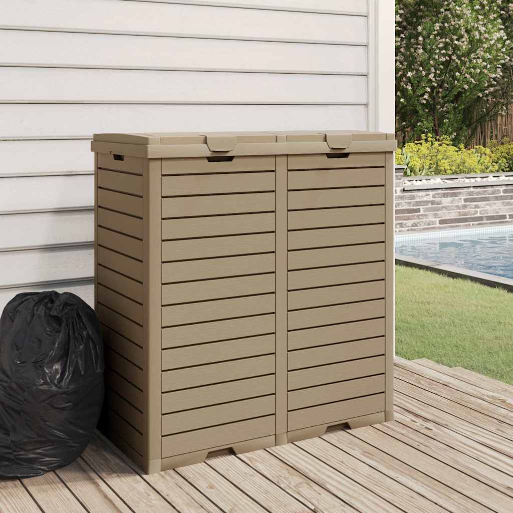 Outdoor Garbage Bin Light Brown 78x41x86 cm Polypropylene
