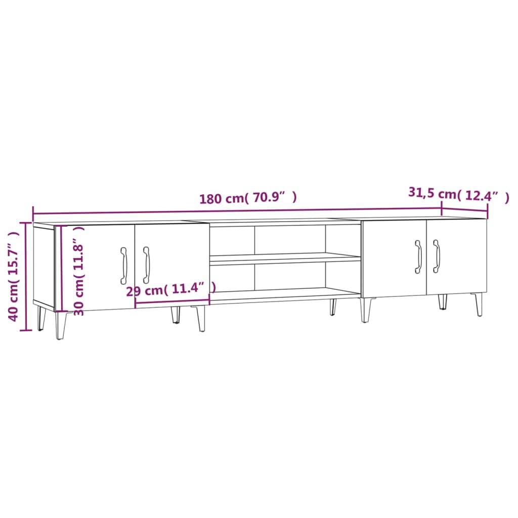 TV Cabinet Sonoma Oak 180x31.5x40 cm Engineered Wood