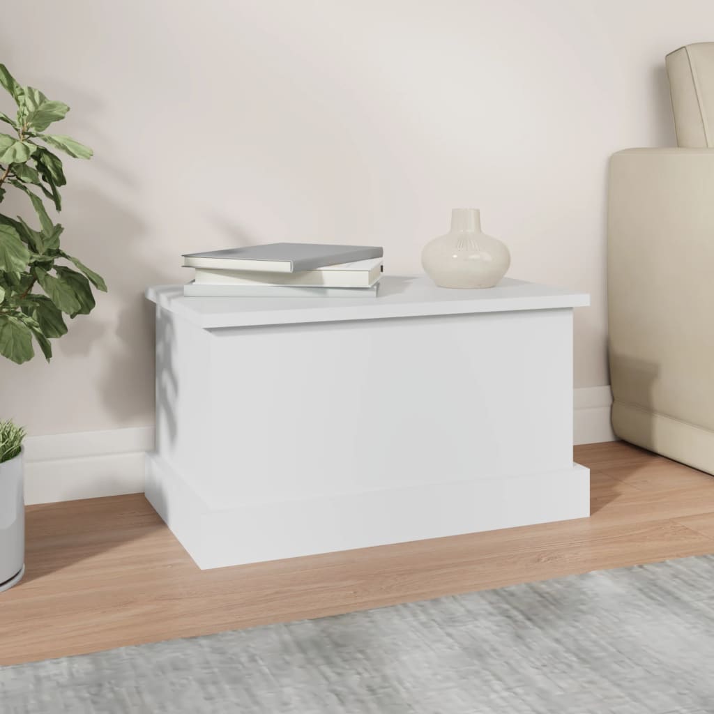 Storage Box White 50x30x28 cm Engineered Wood