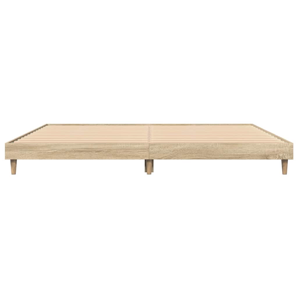 Bed Frame without Mattress Sonoma Oak 183x203 cm King Engineered Wood