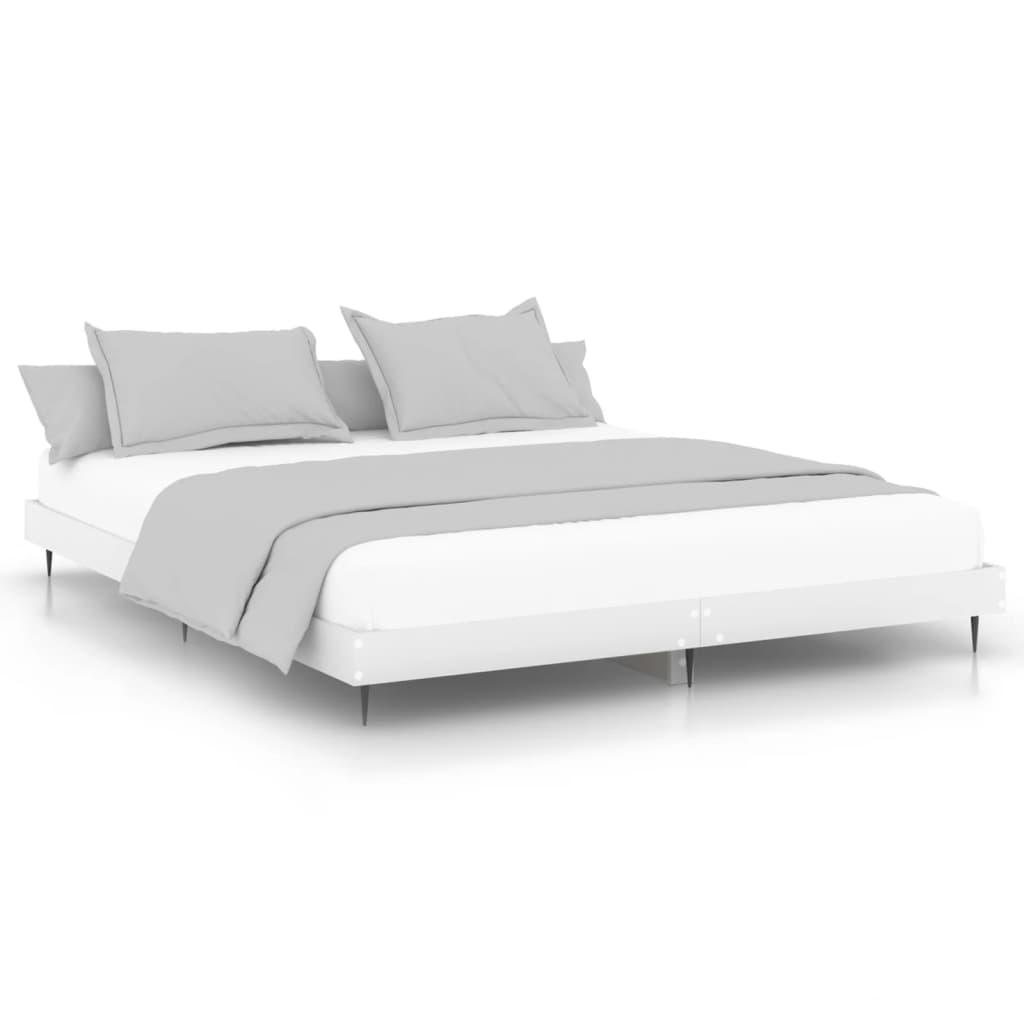Bed Frame without Mattress White 150x200 cm Engineered Wood