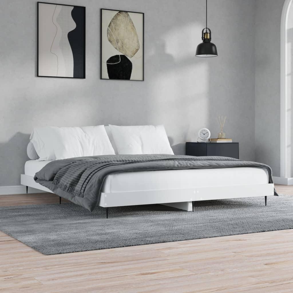 Bed Frame without Mattress White 150x200 cm Engineered Wood