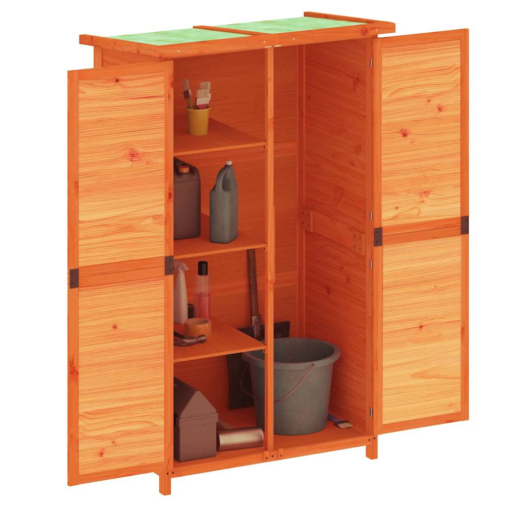 Garden Tool Shed Brown 83x57x140 cm Solid Wood Pine