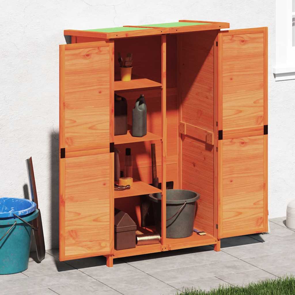 Garden Tool Shed Brown 83x57x140 cm Solid Wood Pine