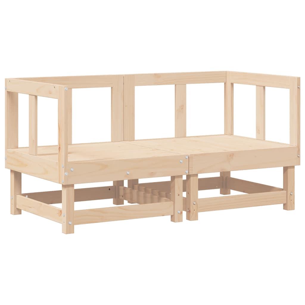 Corner Sofas with Cushions 2 pcs Solid Wood Pine