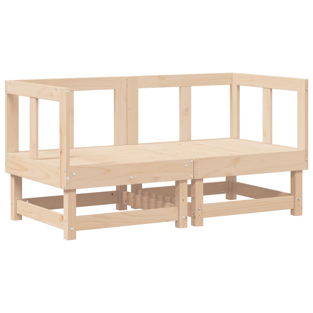 Corner Sofas with Cushions 2 pcs Solid Wood Pine