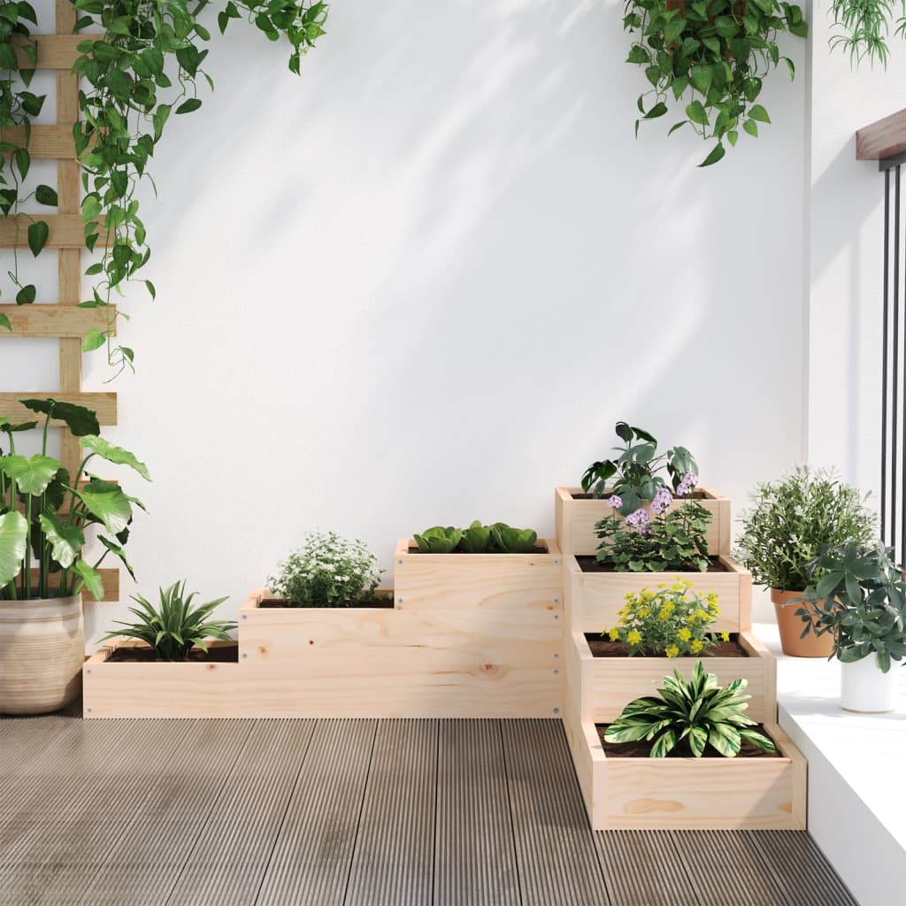 Garden Planter 4-Tier 106x104.5x36 cm Solid Wood Pine