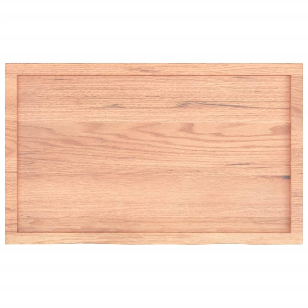 Wall Shelf Light Brown 100x60x(2-4) cm Treated Solid Wood Oak