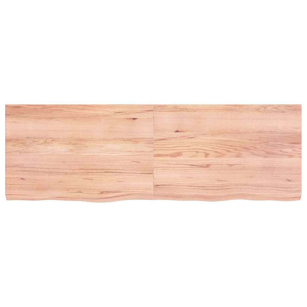 Wall Shelf Light Brown 120x40x(2-4) cm Treated Solid Wood Oak