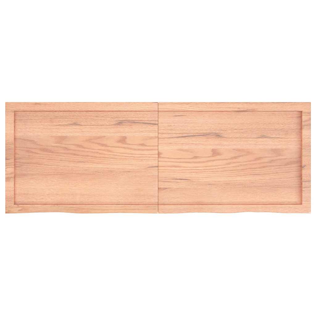 Wall Shelf Light Brown 140x50x(2-6) cm Treated Solid Wood Oak