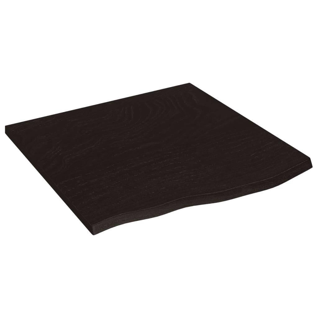 Wall Shelf Dark Brown 60x60x2 cm Treated Solid Wood Oak
