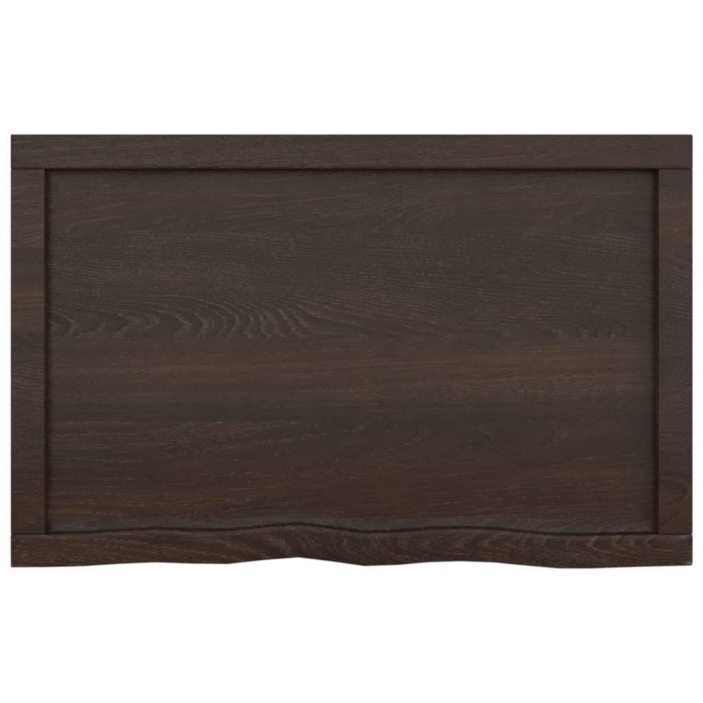 Wall Shelf Dark Brown 80x50x(2-4) cm Treated Solid Wood Oak