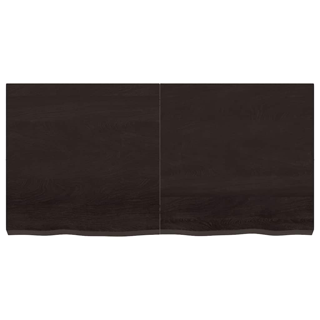 Wall Shelf Dark Brown 120x60x(2-6) cm Treated Solid Wood Oak