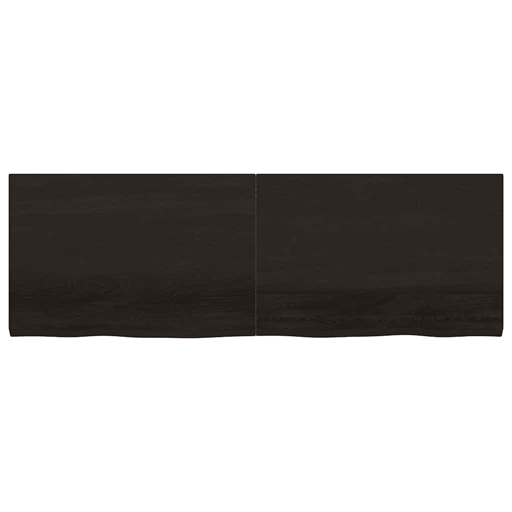 Wall Shelf Dark Brown 180x60x(2-4) cm Treated Solid Wood Oak