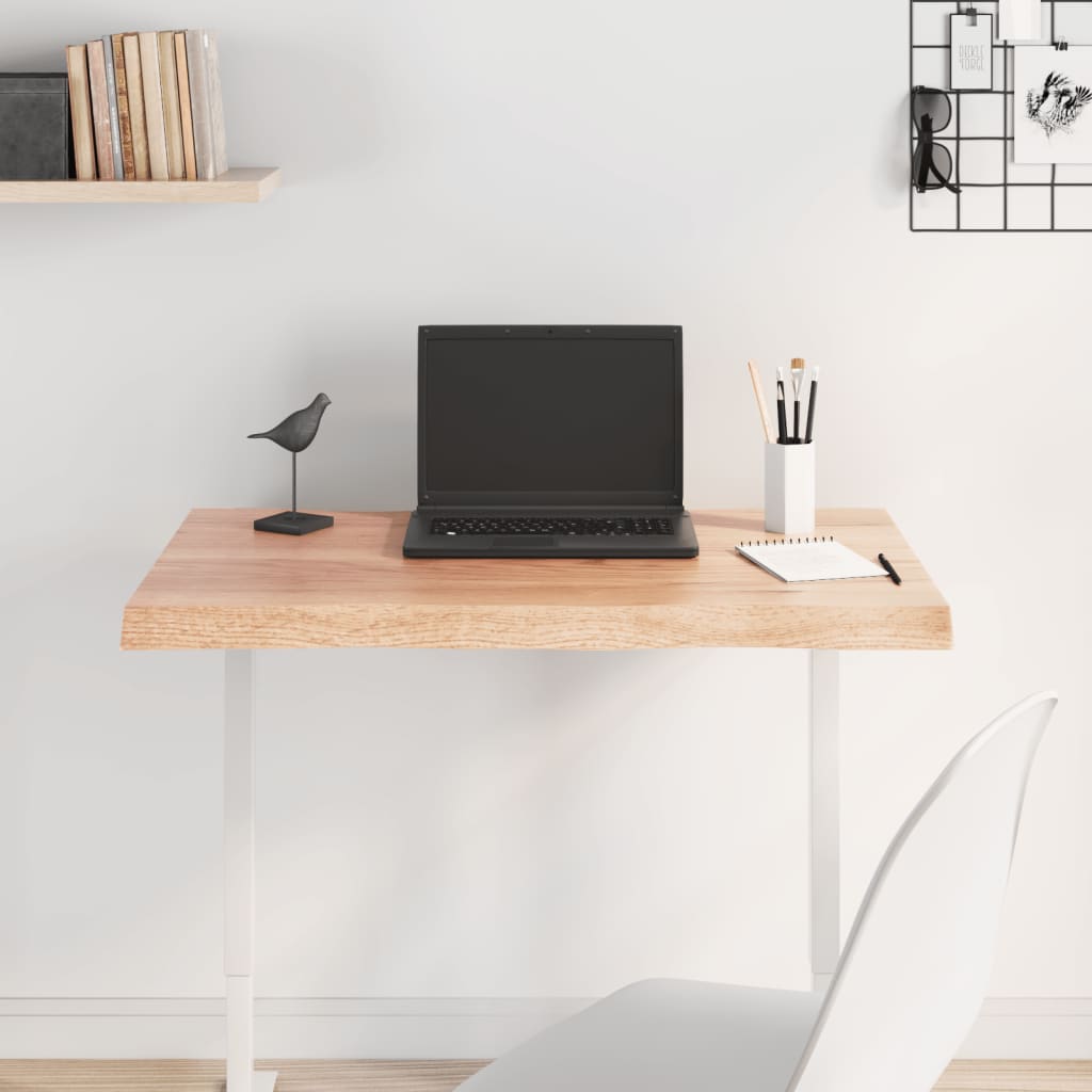 Table Top Light Brown 80x40x(2-4) cm Live Edge