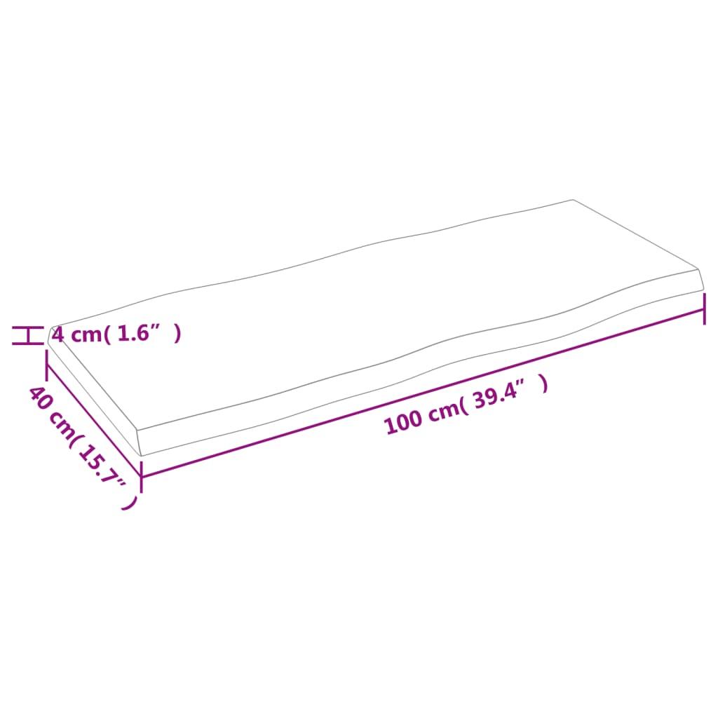 Table Top Light Brown 100x40x(2-4) cm Live Edge