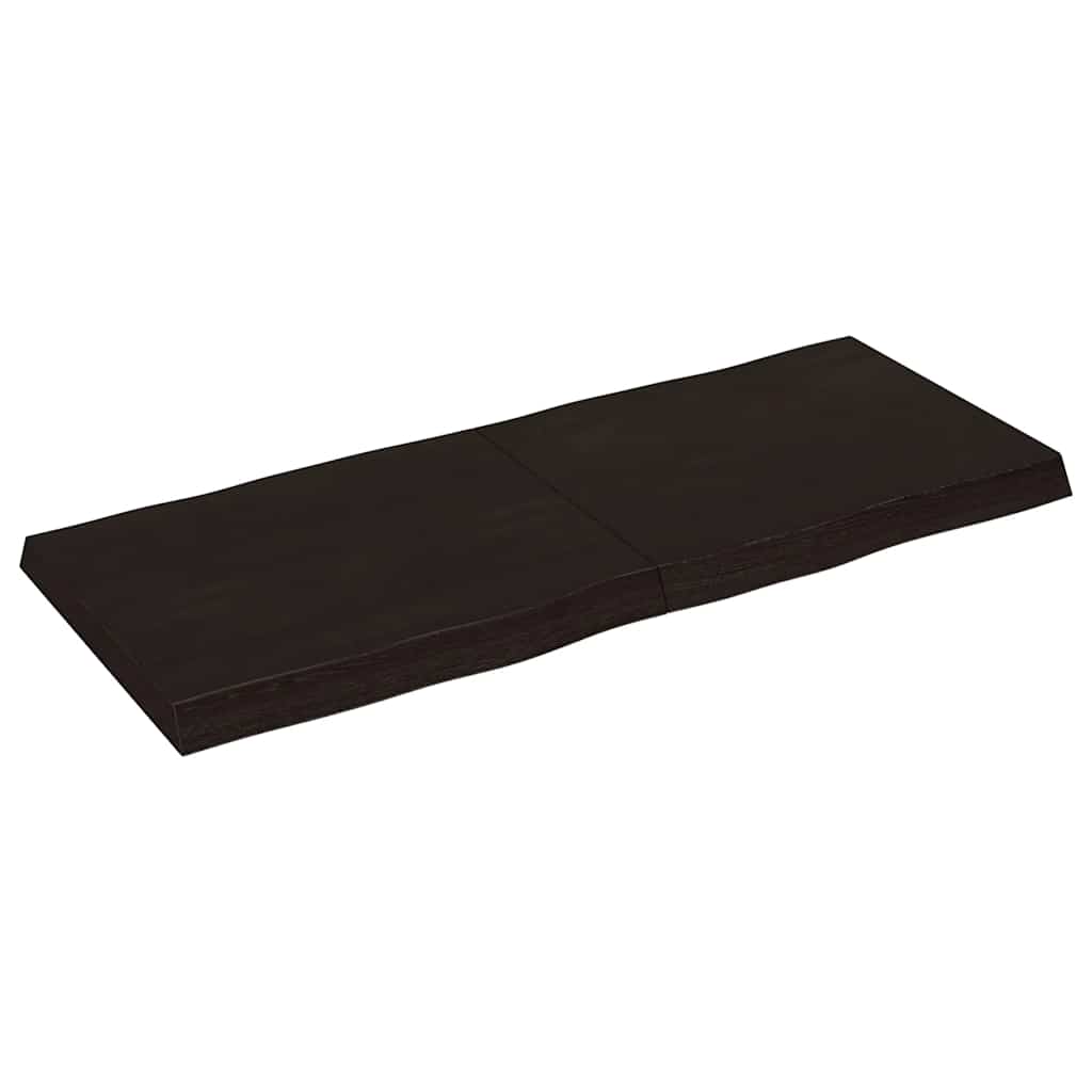 Table Top Dark Brown 120x50x(2-6) cm Live Edge