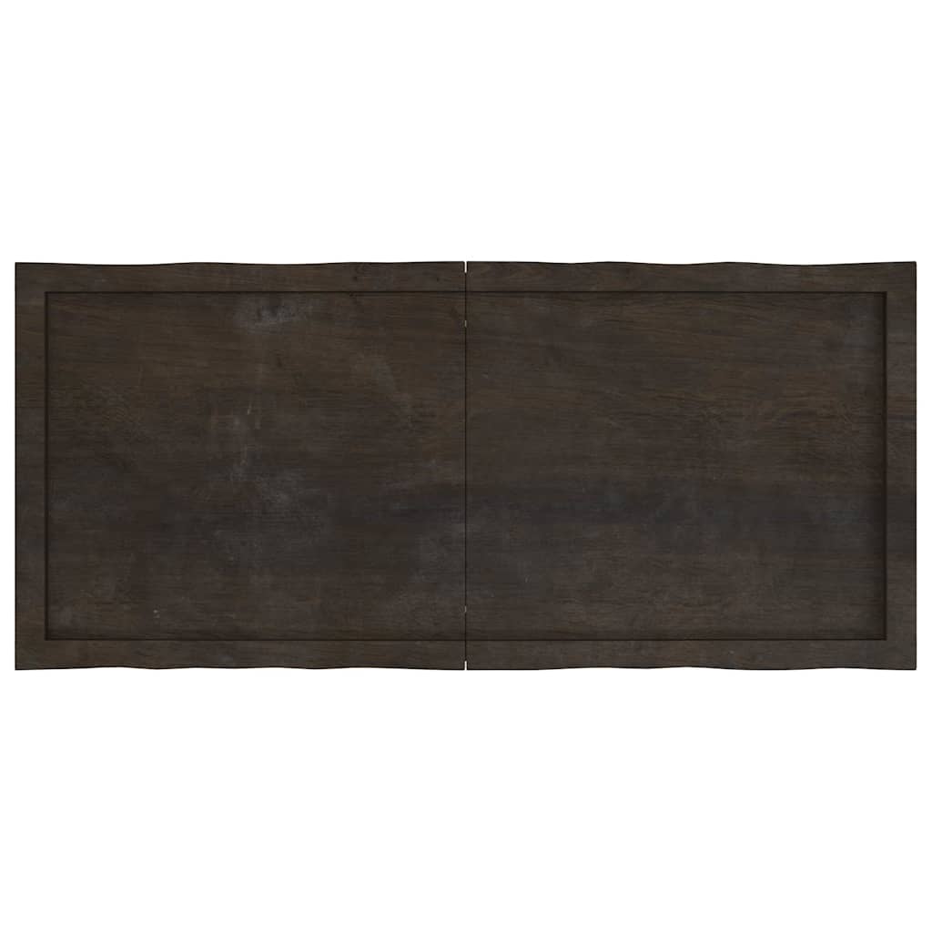 Table Top Dark Brown 120x50x(2-6) cm Live Edge