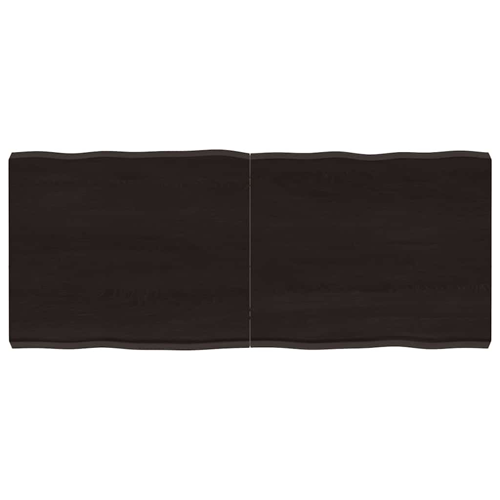Table Top Dark Brown 120x50x(2-6) cm Live Edge