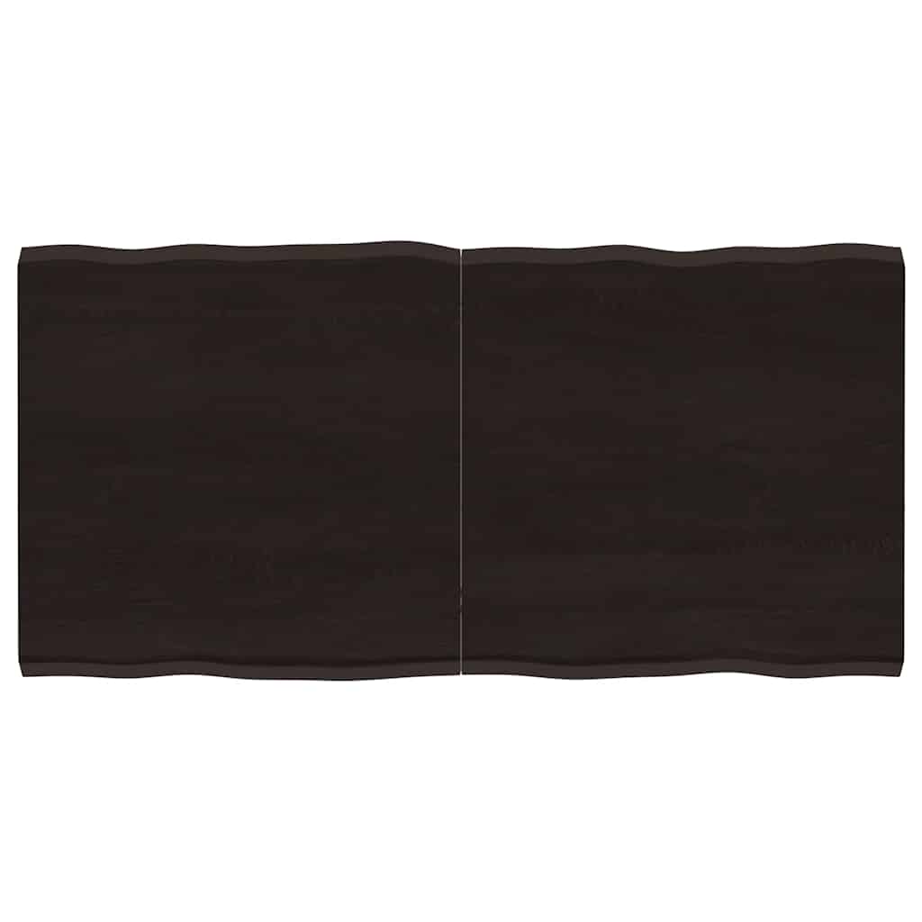 Table Top Dark Brown 120x60x(2-4) cm Live Edge
