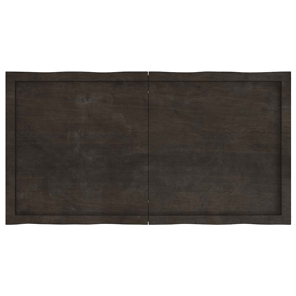 Table Top Dark Brown 120x60x(2-4) cm Live Edge
