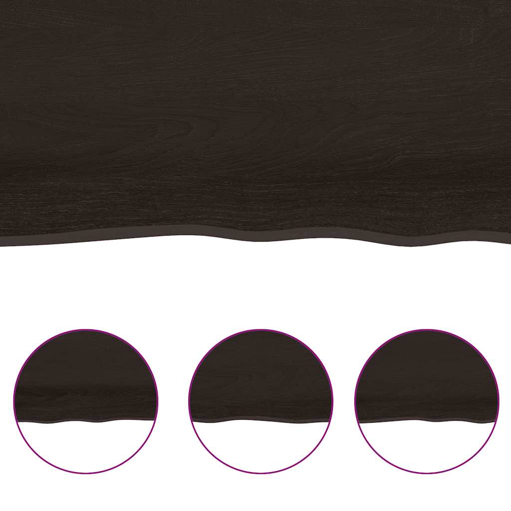Table Top Dark Brown 120x60x(2-4) cm Live Edge