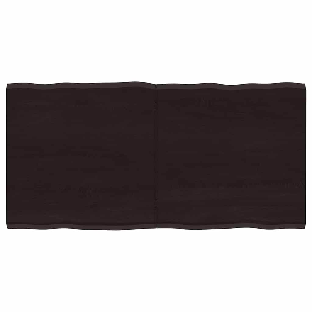 Table Top Dark Brown 120x60x(2-4) cm Live Edge