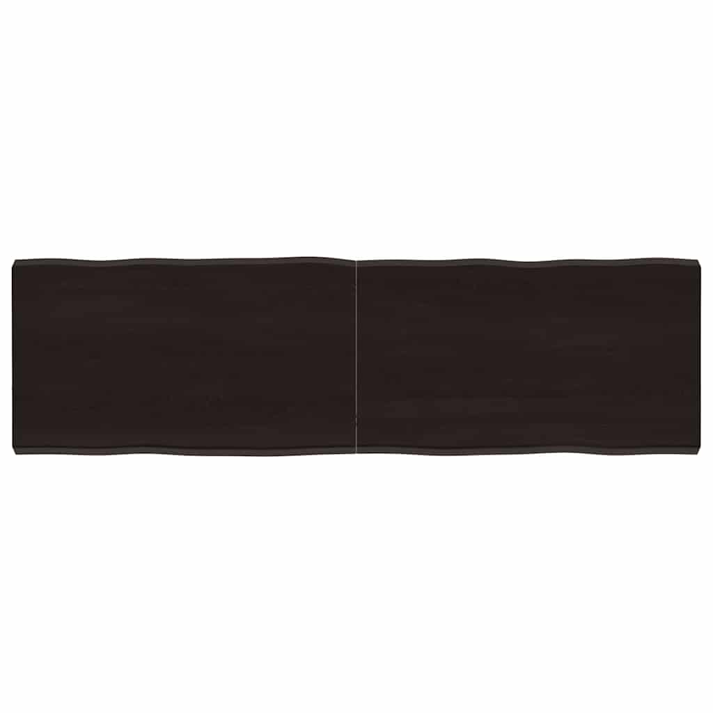 Table Top Dark Brown 140x40x(2-4) cm Live Edge