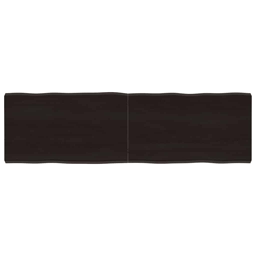 Table Top Dark Brown 140x40x(2-4) cm Live Edge