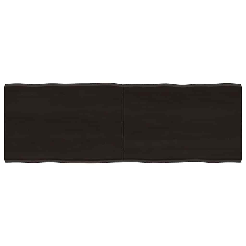 Table Top Dark Brown 140x50x(2-4) cm Live Edge