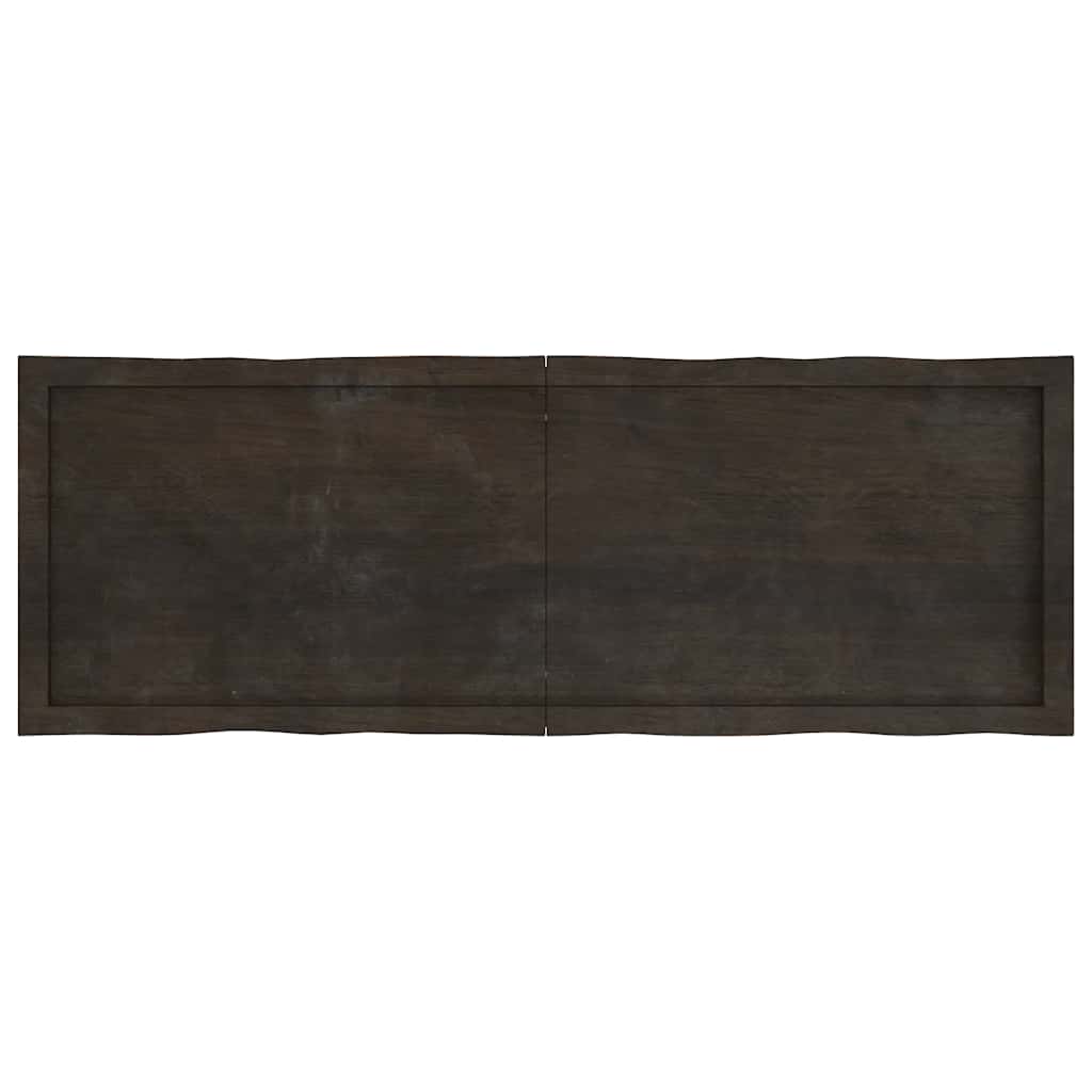 Table Top Dark Brown 140x50x(2-4) cm Live Edge