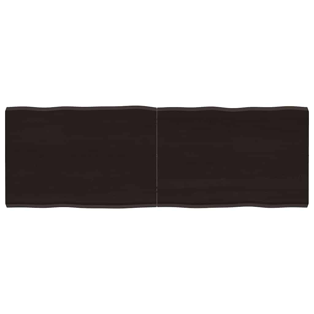 Table Top Dark Brown 140x50x(2-4) cm Live Edge