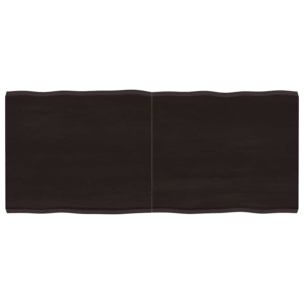 Table Top Dark Brown 140x60x(2-4) cm Live Edge