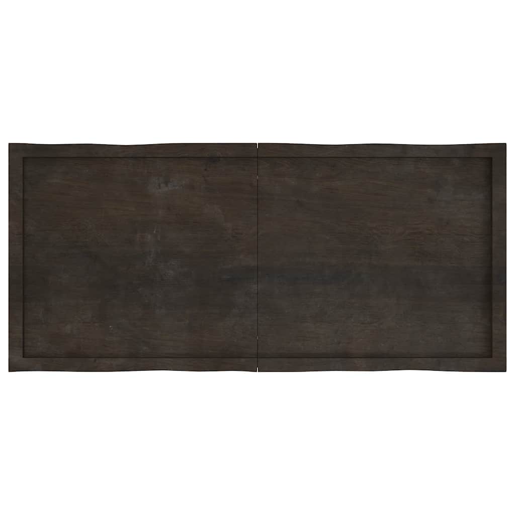 Table Top Dark Brown 140x60x(2-4) cm Live Edge